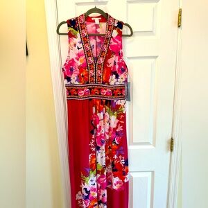 London Times Multicolor Floral MAXI Dress SIZE 14
